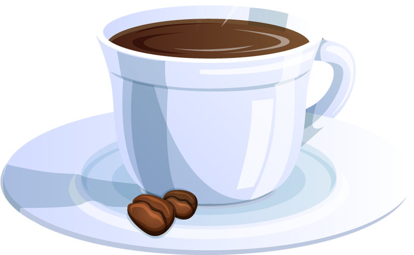 Coffee Cup With Coffee Beans - Coffee (843x536), Png Download