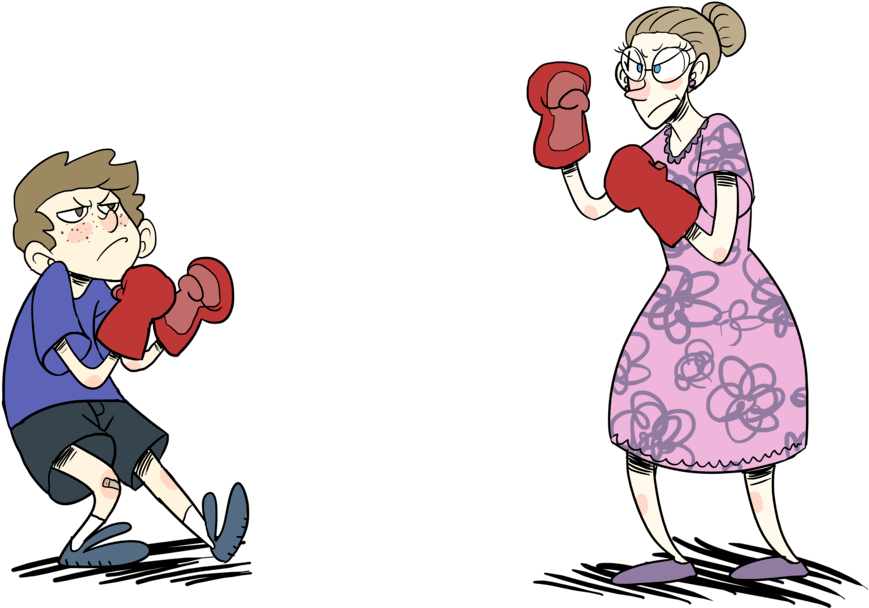 Teacher Vs Student Sms - Teacher Vs Student Cartoon (1024x626), Png Download