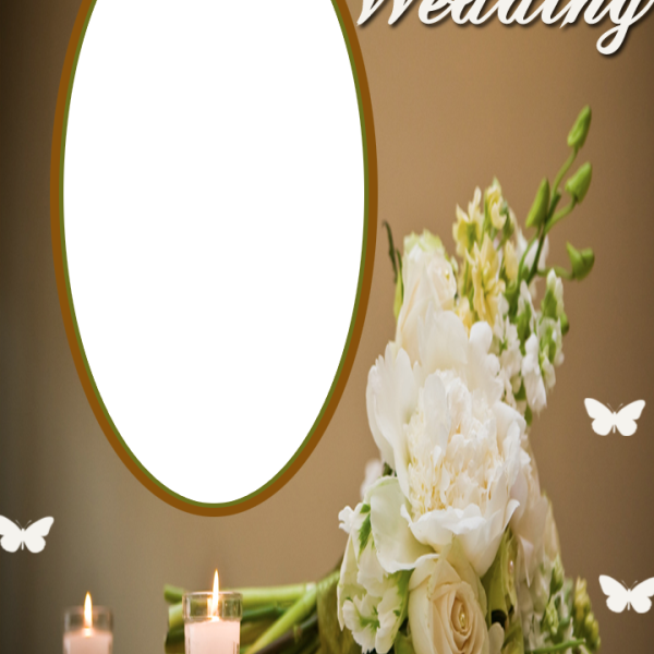 Wedding Frame With Flower - Wedding (600x600), Png Download