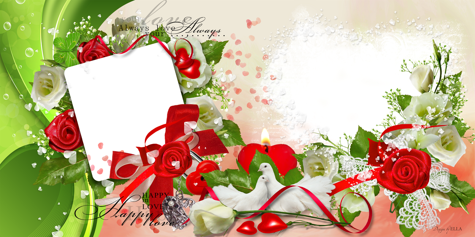 Love Frame Photoshop Png (1600x800), Png Download