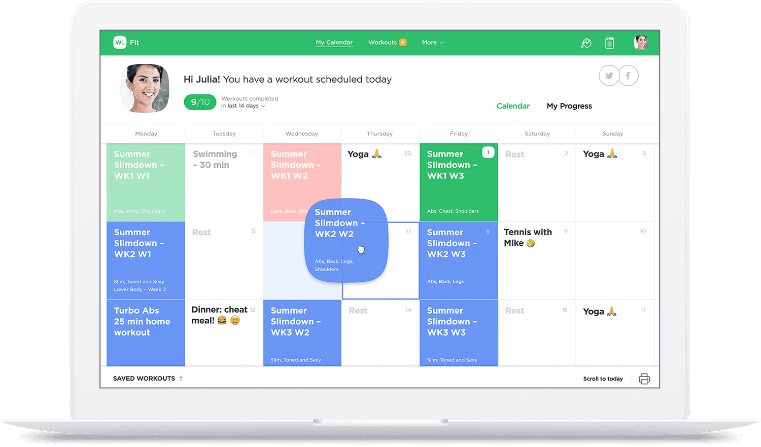 Gym Workout Calendar Schedule - Exercise (1500x882), Png Download