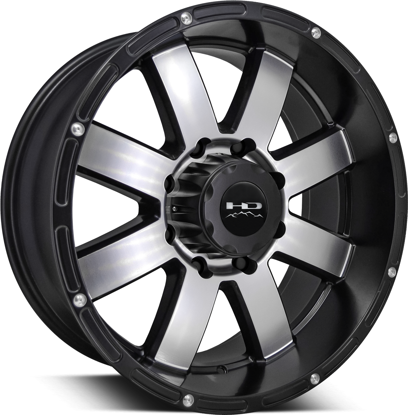 Hd Off-road Timber Satin Black Machined Face - Remington 8 Point Atv Rim (1500x1500), Png Download