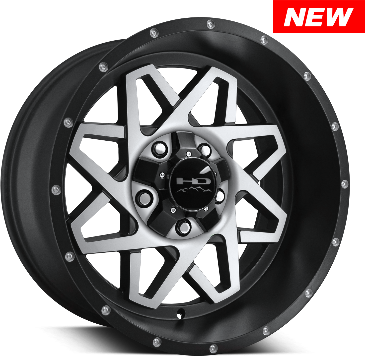 Hd Off-road Gridlock Satin Black Machined Face - Off-roading (1500x1500), Png Download