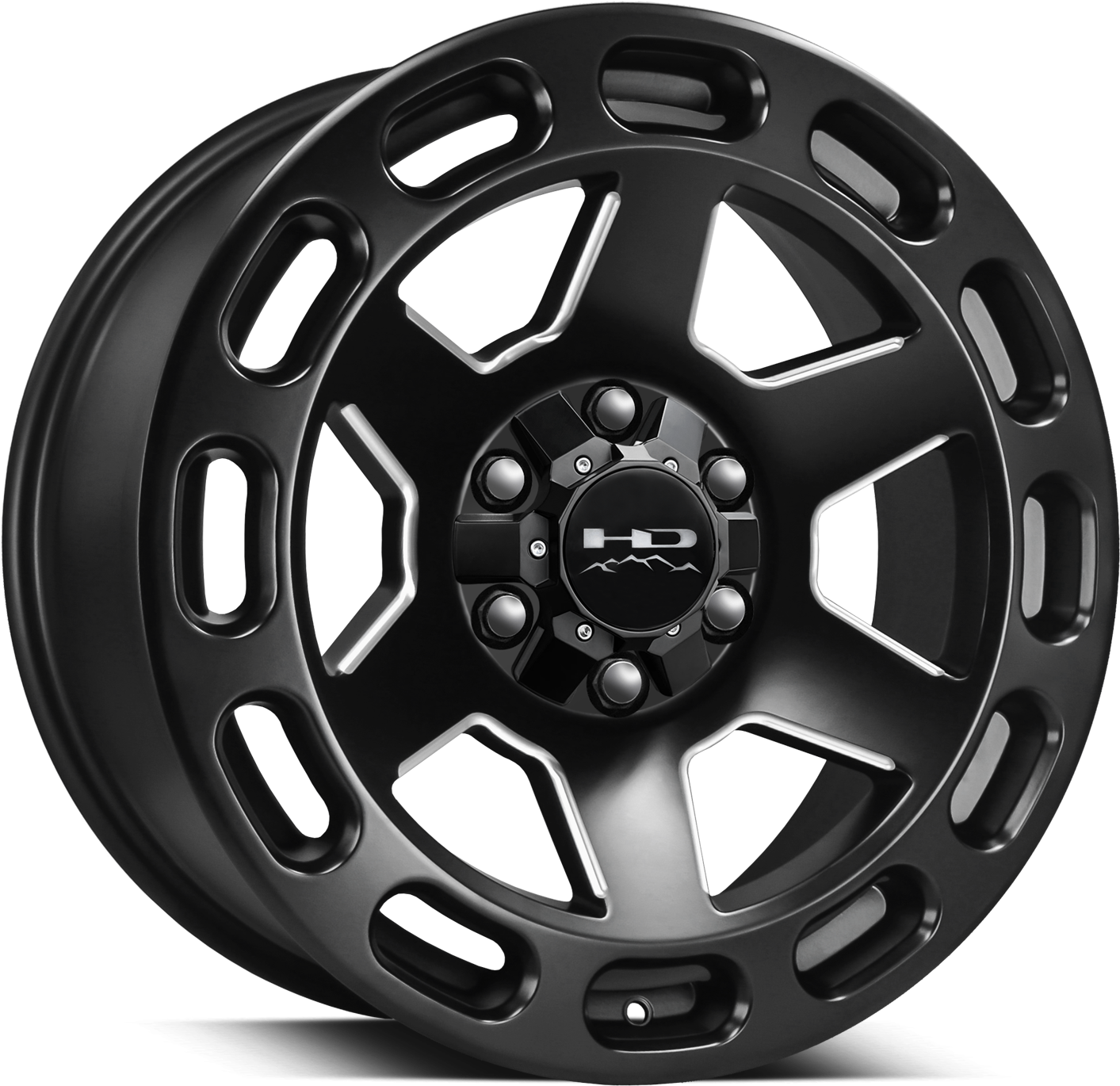 Hd Off-road Axle Satin Black Milled - Truck Wheels Png (1500x1500), Png Download