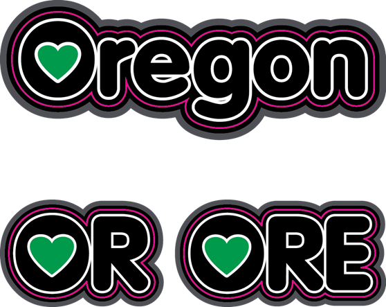 Or/ore/oregon Sticker - Oregon (558x443), Png Download