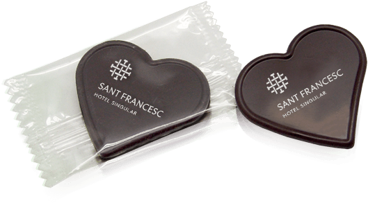 Chocolate Heart In Flowpack - Heart (550x550), Png Download