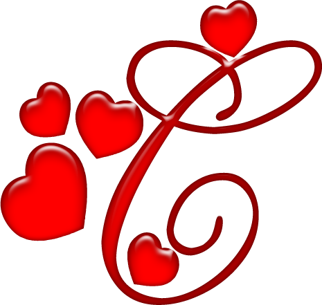Alphabets Lindos Heart Alphabet In Png - Letra C Com Coração (465x441), Png Download
