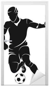Vector Football Player Silhouette With Ball Isolated - False Soccer Wall Decal Vinyl Wall Sticker Sport Sticker (400x400), Png Download