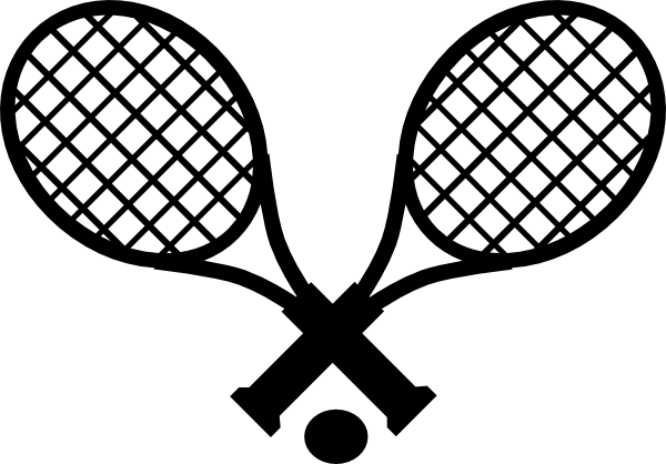 Tennis Racquet Silhouette At Getdrawings - Tennis Rackets Clip Art (600x418), Png Download
