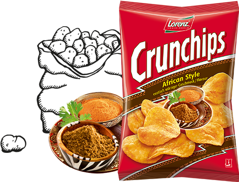 Lorenz Snack-world Potato Chips Reviews - Lorenz Crunchips African Style (638x522), Png Download