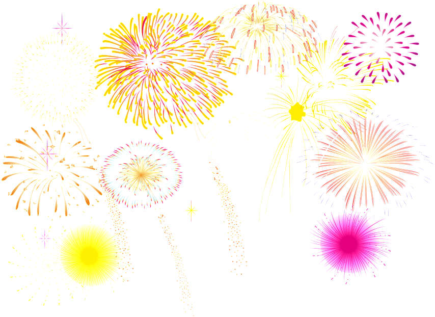 Various Colored Fireworks Transparent Decoratives In - Party Zone (1024x731), Png Download