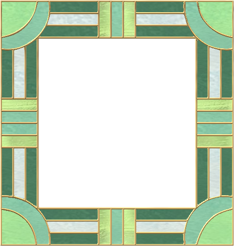 Picture Frame Leaves Stainedglass 02 - Stained Glass Frames Png (479x504), Png Download