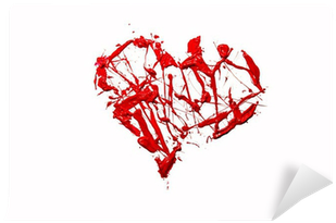 Love Heart Made Of Red Color Splash Wall Mural • Pixers® - D Amour En Couleur (400x400), Png Download