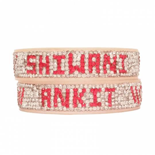 Red Stone Wedding Name Bangles-n6 - Bridal Chura With Name (540x540), Png Download