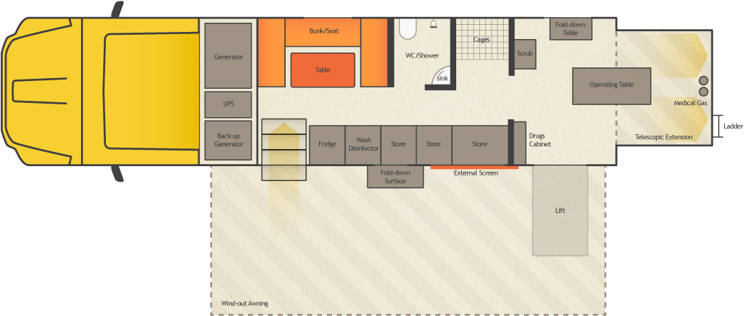 Support Truck Layout - Mercedes Benz Zetros 6x6 Inside (1190x664), Png Download