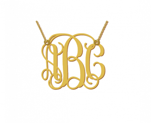 Classic Motif Style Personalized Monogram Name Initial - Monogrammed Clutch With Chain (500x500), Png Download