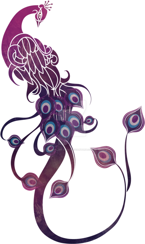 By Miss Ninja Cookie On Deviantart Missninjacookie - Purple Peacock Png (754x1060), Png Download