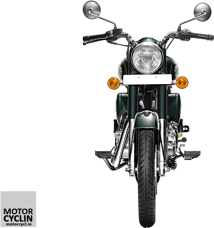 Royal Enfield Bullet 500 Specifications Front View - Single Rod Leg Guard For Royal Enfield (600x463), Png Download
