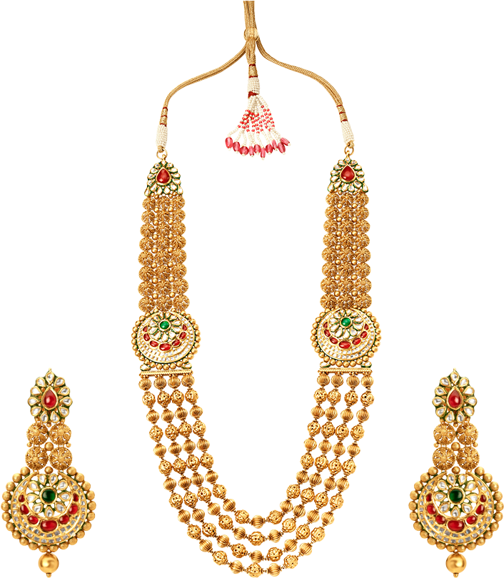 Necklaceglass Kundan - Necklace Tanishq Rivaah Collection (1090x904), Png Download