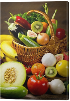 Fresh, Organic Vegetables And Fruits In The Basket - Vegetable (400x400), Png Download