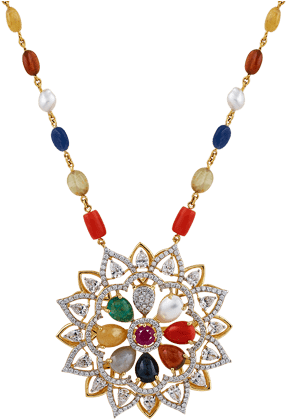 Navaratna - Pendant (400x500), Png Download
