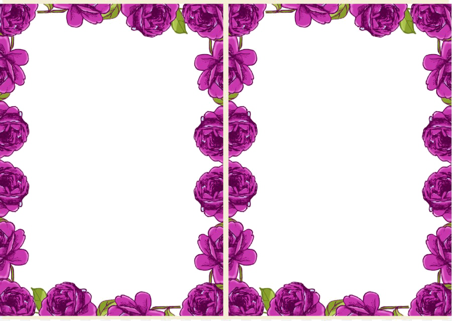 Violet Floral Border Transparent Background Png - Page Borders Png Flowers (900x640), Png Download
