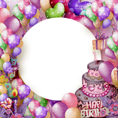 Kaz Creations Deco Background Frame Happy Birthday - Happy Birthday Background Frame (400x400), Png Download