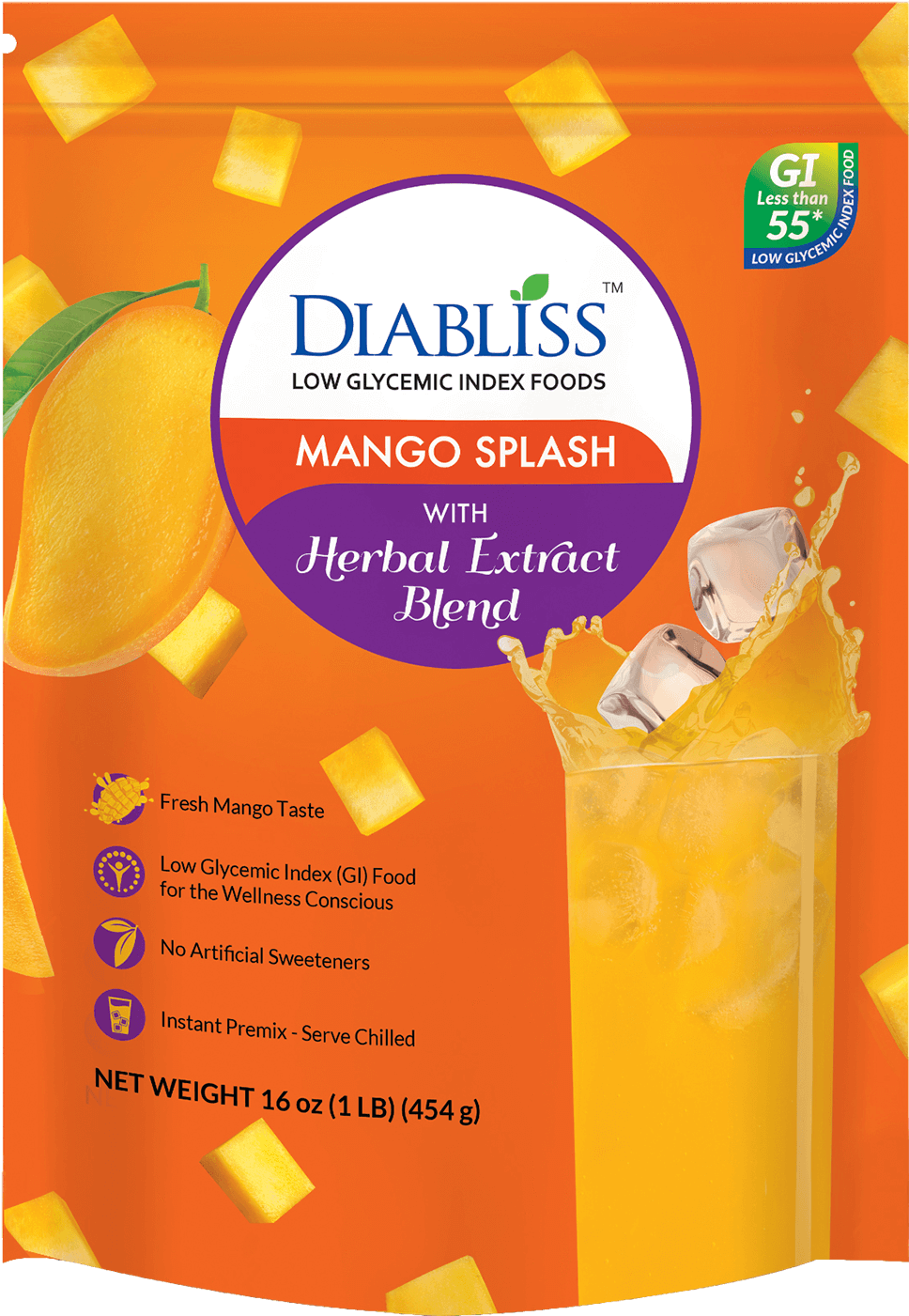 Diabliss Mango Splash Nutrition Label - Packaging And Labeling (1500x1500), Png Download