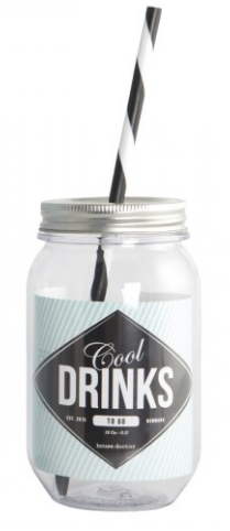 House Doctor Water Bottle W/ Straw, Cool Drinks, 550 - House Doctor - Cool Drinks Water Bottle With Straw (610x610), Png Download