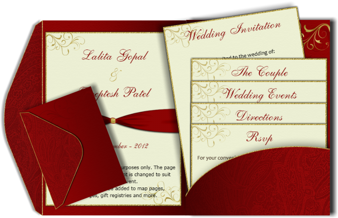 Pocket Fold Email Wedding Card Template Design - Design Of Marriage Cards (708x467), Png Download