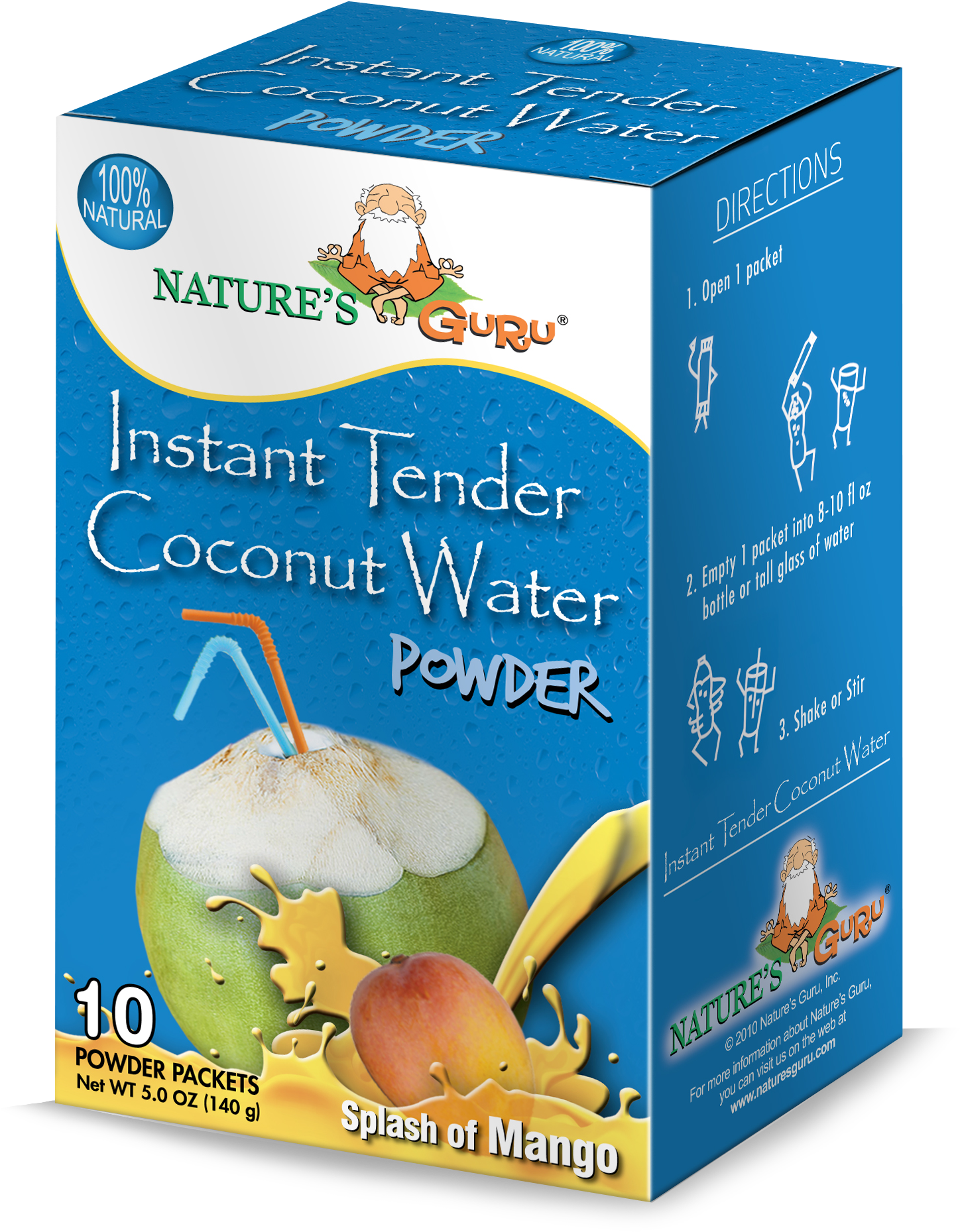 Nature's Guru Tender Coconut Water Powder (1450x1979), Png Download