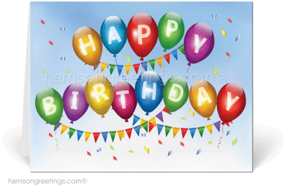 Happy Birthday Cards For Business - Balloon (560x417), Png Download