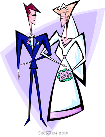 Wedding Couple Royalty Free Vector Clip Art Illustration (368x480), Png Download