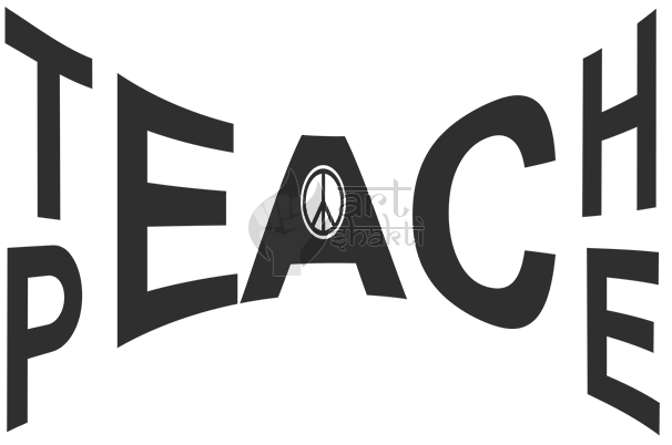 Teach Peace Symbol Text - Graphic Design (606x402), Png Download