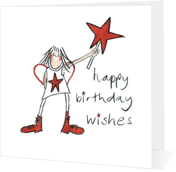 Happy Birthday Wishes Girl With Red Boots And Wand - Go N Éirí Leat (750x750), Png Download