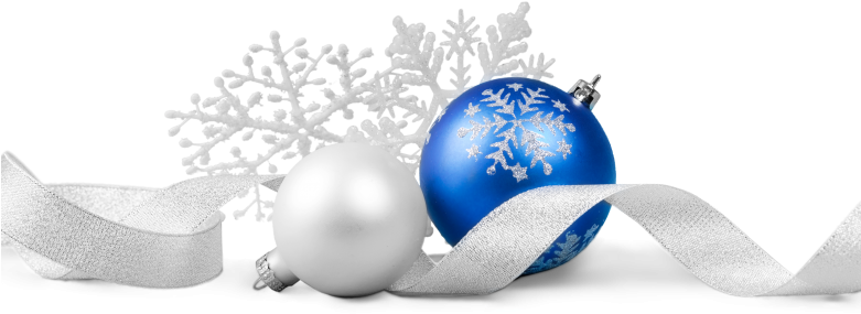 Christmas Blue And White Balls Png (780x353), Png Download