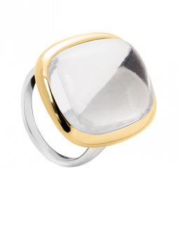 Ring Boheme Crystal, Rectangular With Rounded Corners, - Ring Mit Boheme-kristall, Rundes Rechteck, Goldener (395x395), Png Download