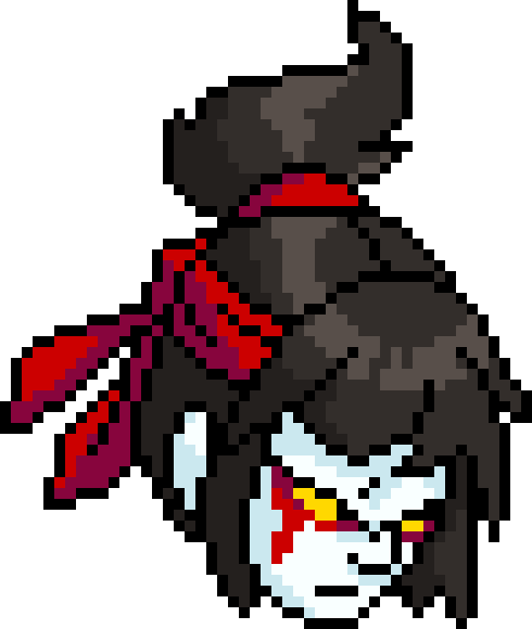1 Yr - Hattori Brawlhalla Pixel Art (490x580), Png Download
