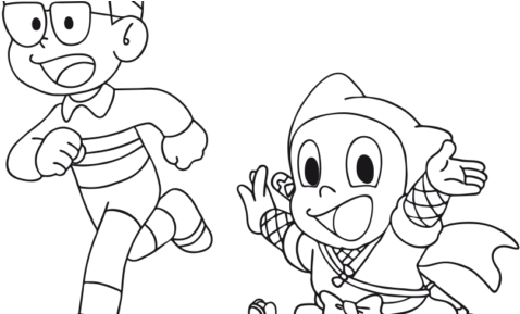 Pinta Y Colorea - Ninja (710x288), Png Download