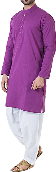 Purpple Cotton Men Kurta - Silk (680x582), Png Download