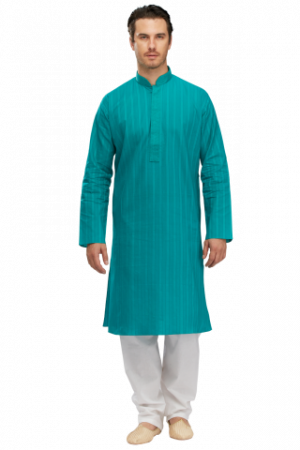 Green Cotton Kurta - Khadi Kolkata Cotton Kurta For Man (300x450), Png Download
