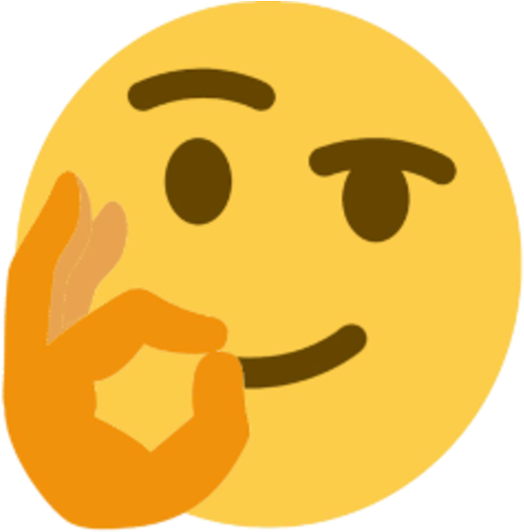 Thinking Emoji Ok Hand (600x593), Png Download