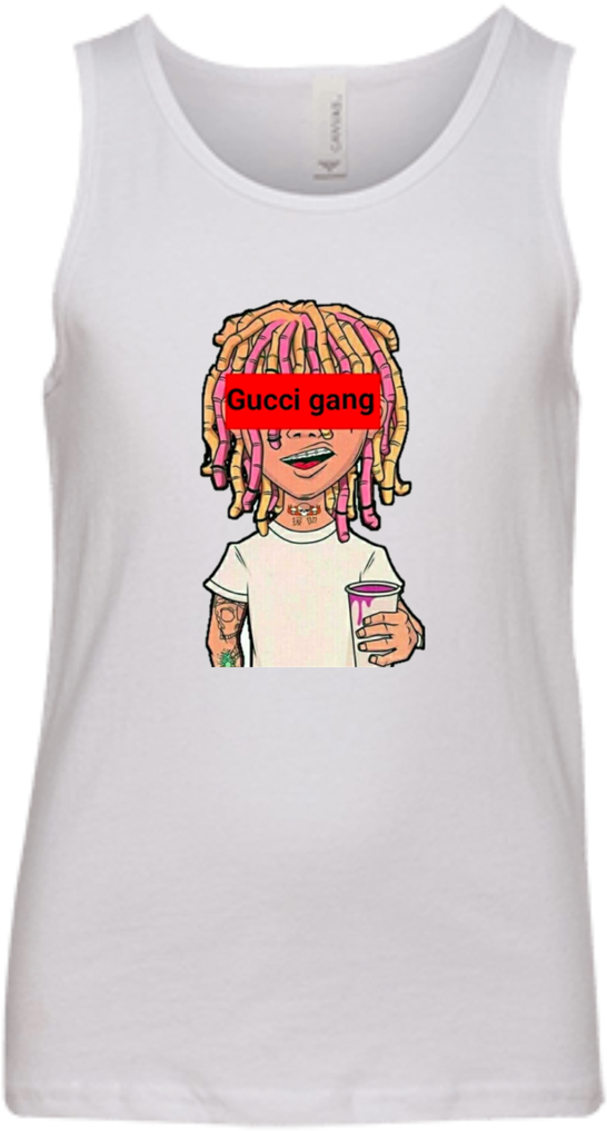 Lil Pump Gucci Gang Youth Jersey Tank T-shirts - Bella + Canvas 3480y Boy's Youth Jersey Tank (1024x1024), Png Download