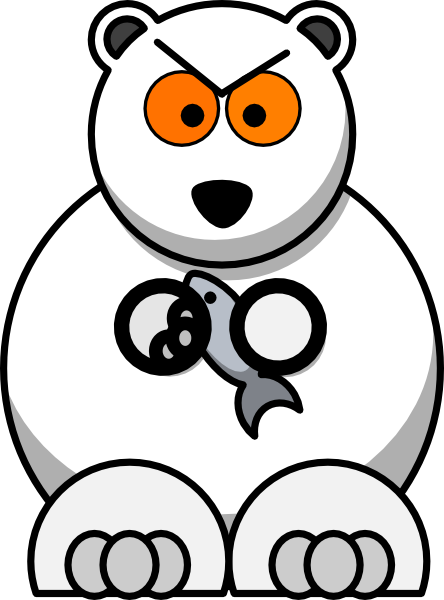 Cartoon Polar Bear Png Picture Black And White Stock - Cute Easy Draw Polar Bear Drawings (444x600), Png Download