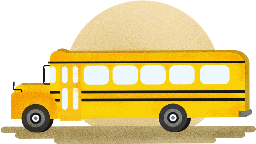 Spreads A Few Illustrations Had To Work As Spread Pages - School Bus (1340x638), Png Download