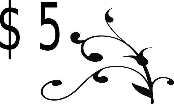 $5 Price Tag Svg Clip Arts 600 X 360 Px (600x360), Png Download