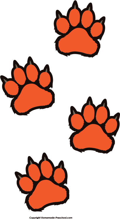 Dog Paw Prints Silhouette Illustration Animal Background - Tiger Paws Clip Art (409x744), Png Download
