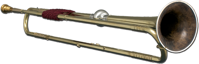 Egger 4-hole Baroque Trumpet - 4 Hole Baroque Trumpet (700x255), Png Download