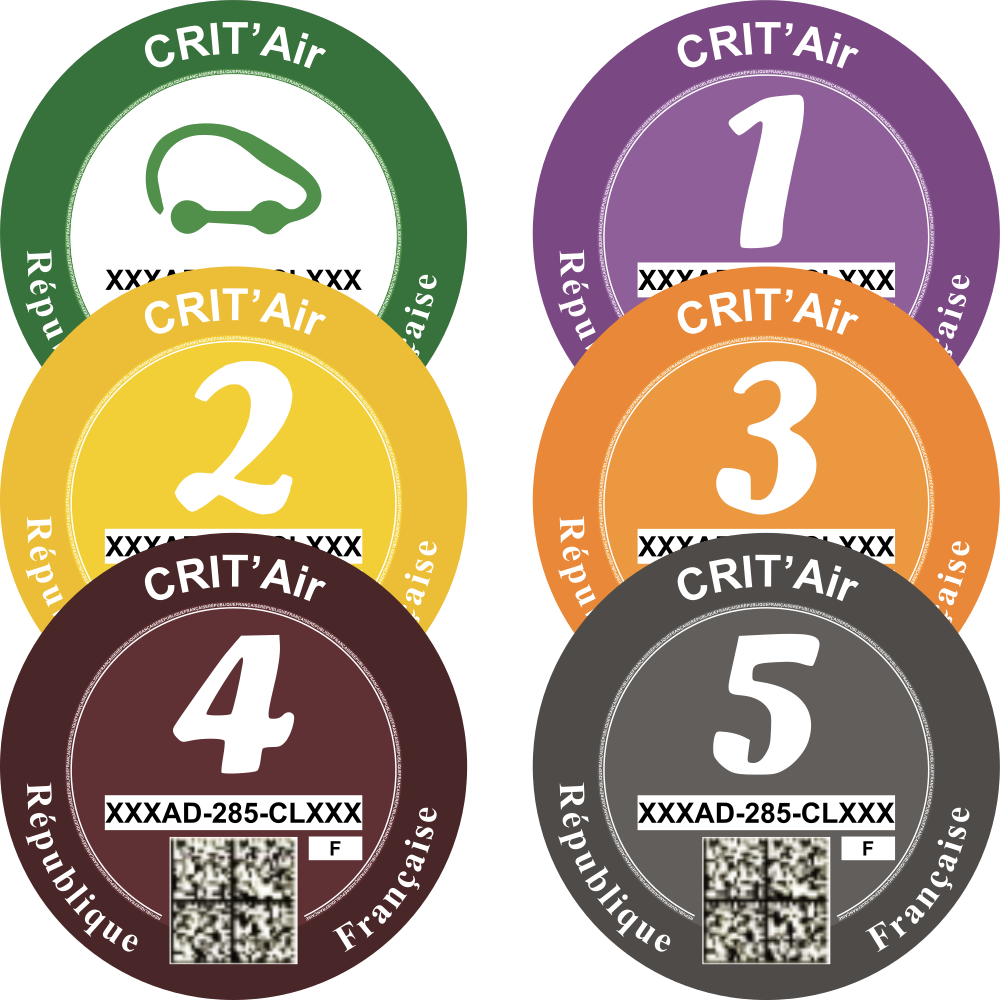 The French Vignette Crit'air - France Crit Air Sticker (1000x1000), Png Download