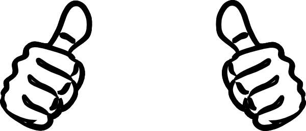 Two Thumbs Up Vector (600x258), Png Download